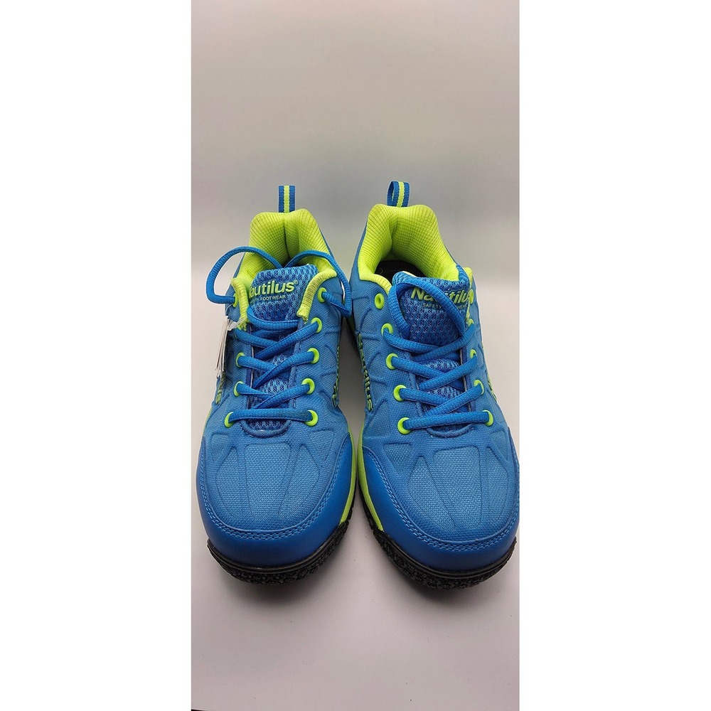 Nautilus N2155 Womens Safety Shoes Blue Lime Composite Toe Slip Resistant Sz 6W